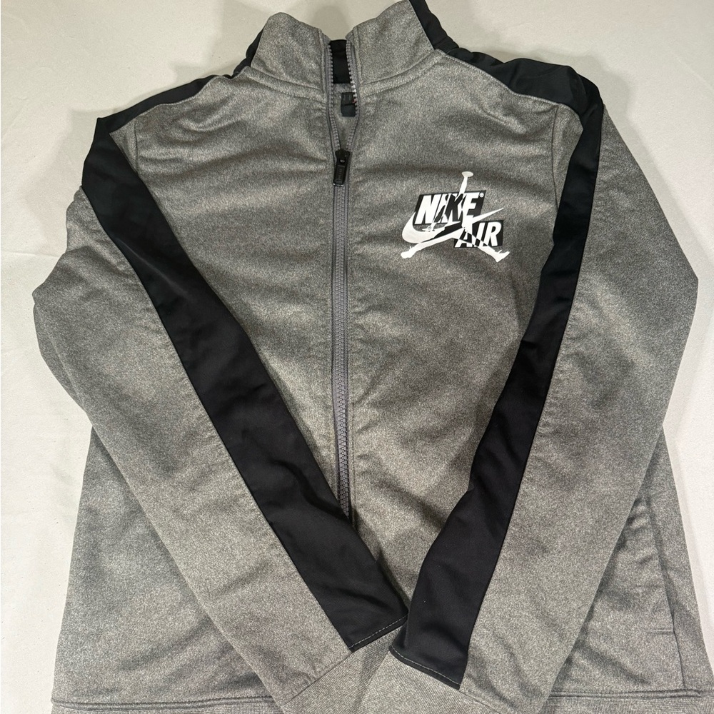 Jordan Nike Air‎ Youth Full Zip Jacket Gray Black Boys 12-13
